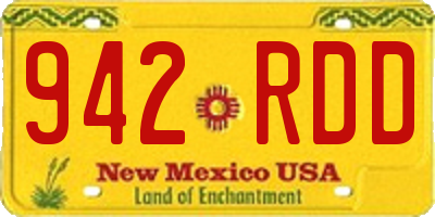 NM license plate 942RDD