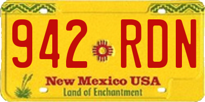 NM license plate 942RDN
