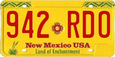 NM license plate 942RDO