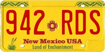 NM license plate 942RDS