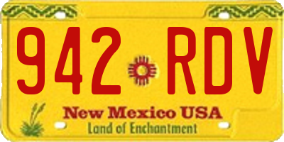 NM license plate 942RDV