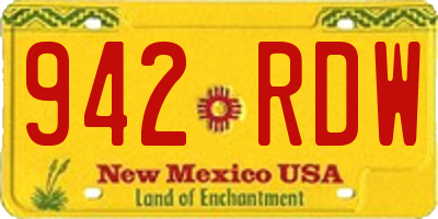 NM license plate 942RDW
