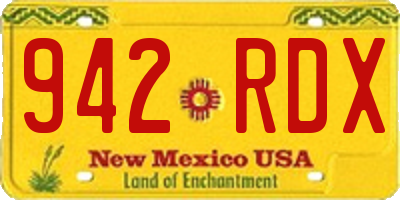 NM license plate 942RDX
