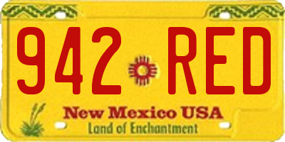 NM license plate 942RED