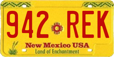 NM license plate 942REK