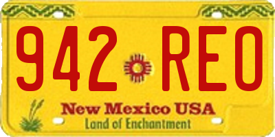NM license plate 942REO