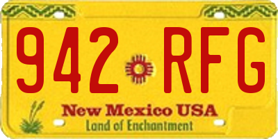 NM license plate 942RFG