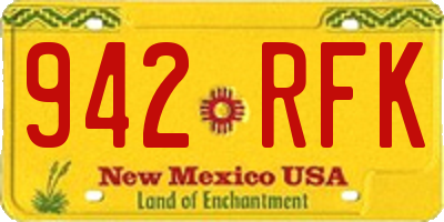 NM license plate 942RFK