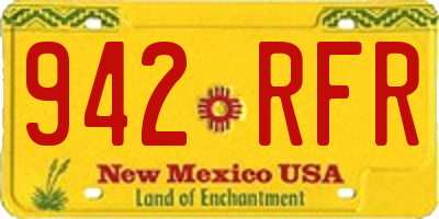NM license plate 942RFR