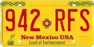 NM license plate 942RFS