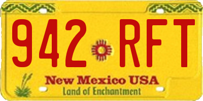 NM license plate 942RFT