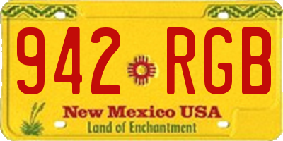 NM license plate 942RGB