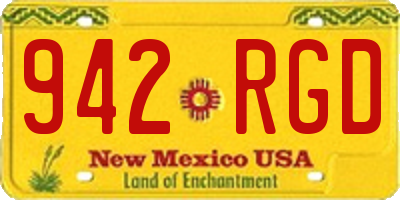 NM license plate 942RGD