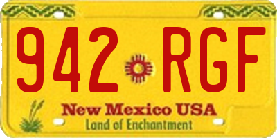NM license plate 942RGF