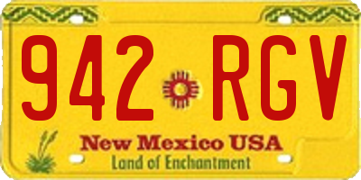 NM license plate 942RGV
