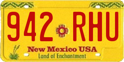 NM license plate 942RHU