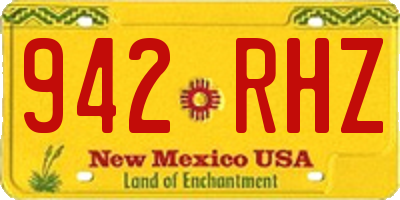 NM license plate 942RHZ