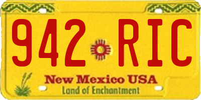 NM license plate 942RIC