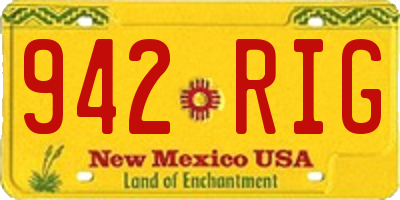 NM license plate 942RIG