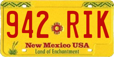 NM license plate 942RIK