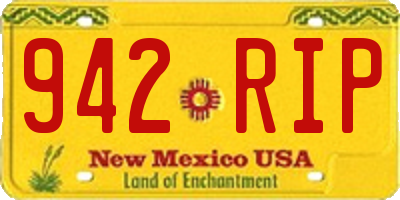 NM license plate 942RIP