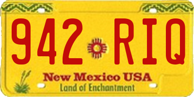 NM license plate 942RIQ
