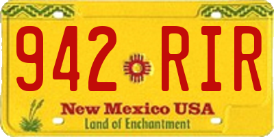 NM license plate 942RIR