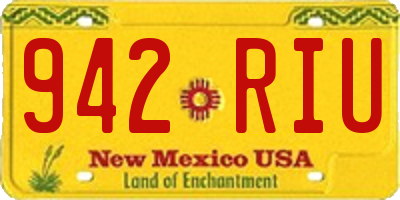 NM license plate 942RIU