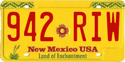 NM license plate 942RIW