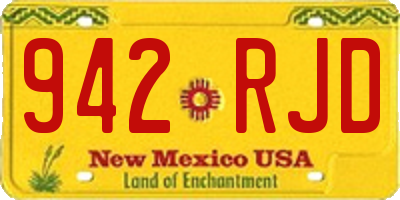 NM license plate 942RJD