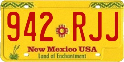 NM license plate 942RJJ