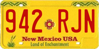 NM license plate 942RJN