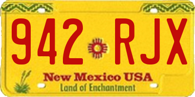 NM license plate 942RJX