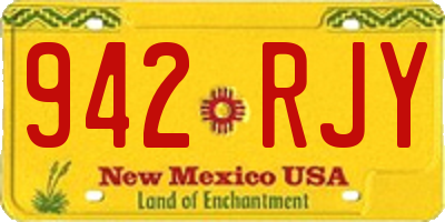 NM license plate 942RJY