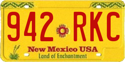 NM license plate 942RKC
