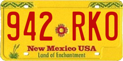 NM license plate 942RKO