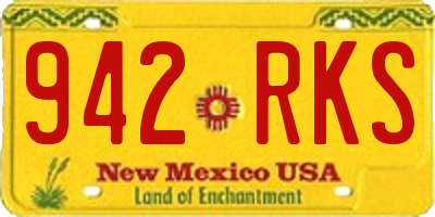 NM license plate 942RKS
