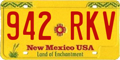 NM license plate 942RKV