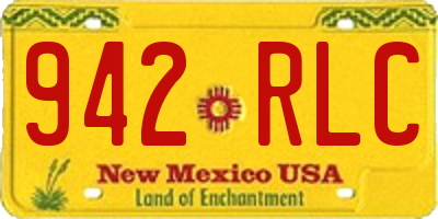 NM license plate 942RLC