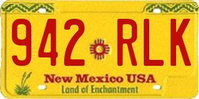 NM license plate 942RLK