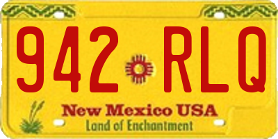 NM license plate 942RLQ