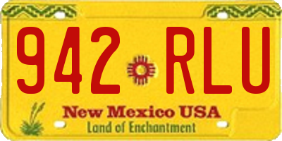 NM license plate 942RLU