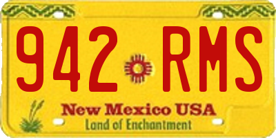 NM license plate 942RMS