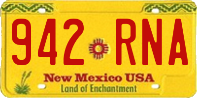 NM license plate 942RNA