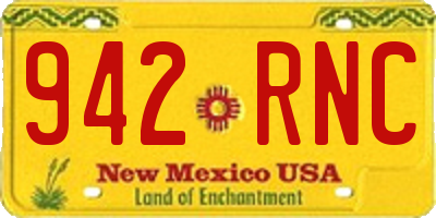 NM license plate 942RNC