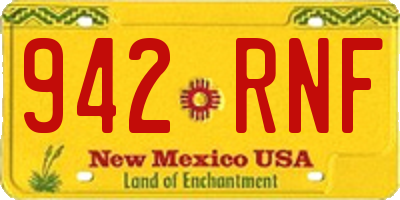 NM license plate 942RNF