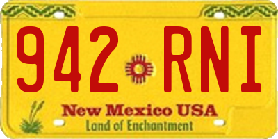 NM license plate 942RNI