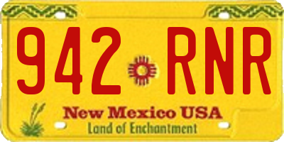 NM license plate 942RNR