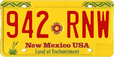 NM license plate 942RNW