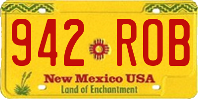 NM license plate 942ROB